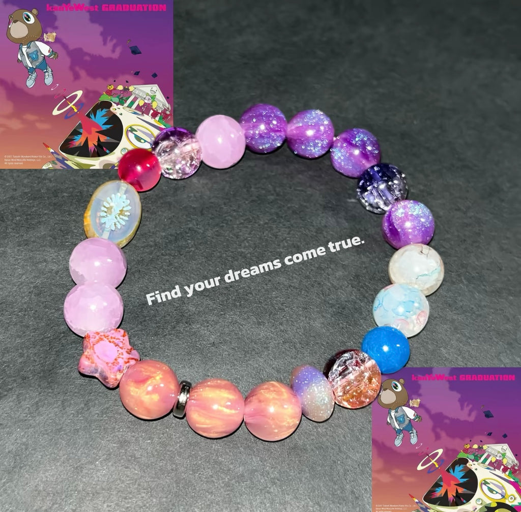 Dreamy Purple Beaded Bracelet - Colorful Music-Inspired Friendship Gift