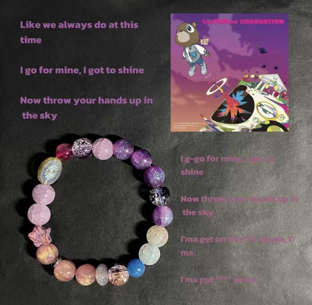 Dreamy Purple Beaded Bracelet - Colorful Music-Inspired Friendship Gift