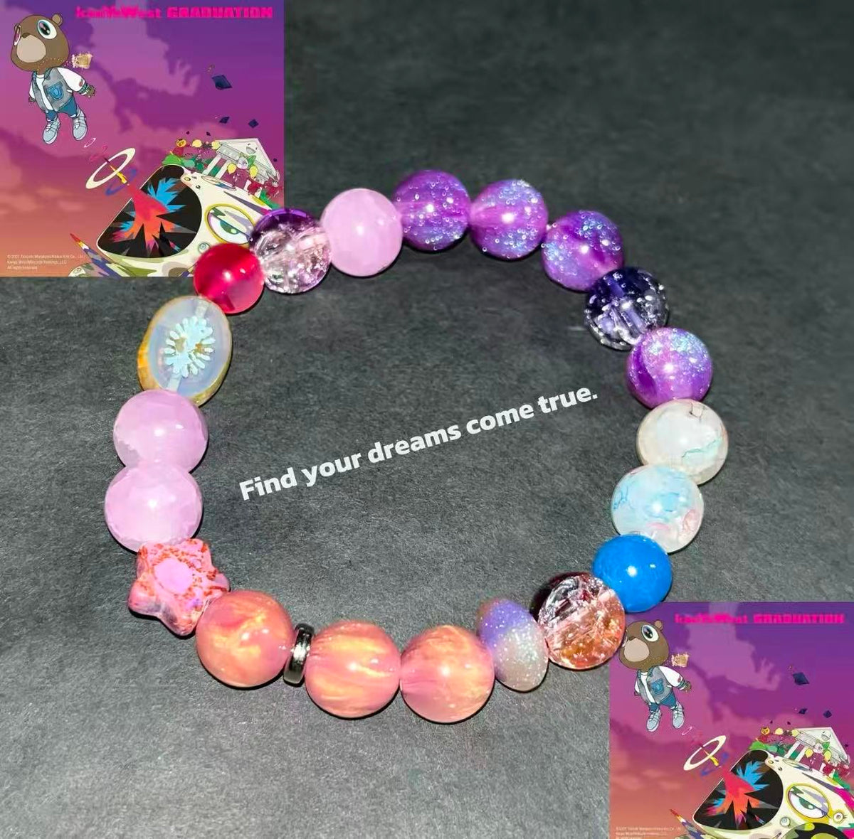 Dreamy Purple Beaded Bracelet - Colorful Music-Inspired Friendship Gift
