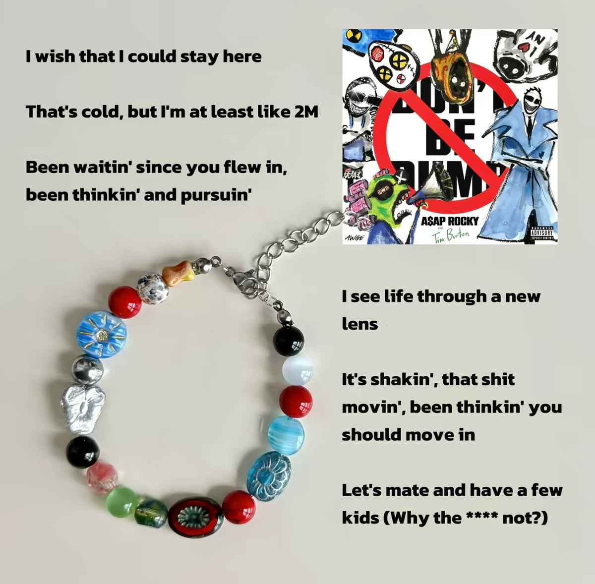 Don't Be Dumb — A$AP Rocky Beaded Bracelet