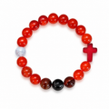 Changes red beaded bracelet on white