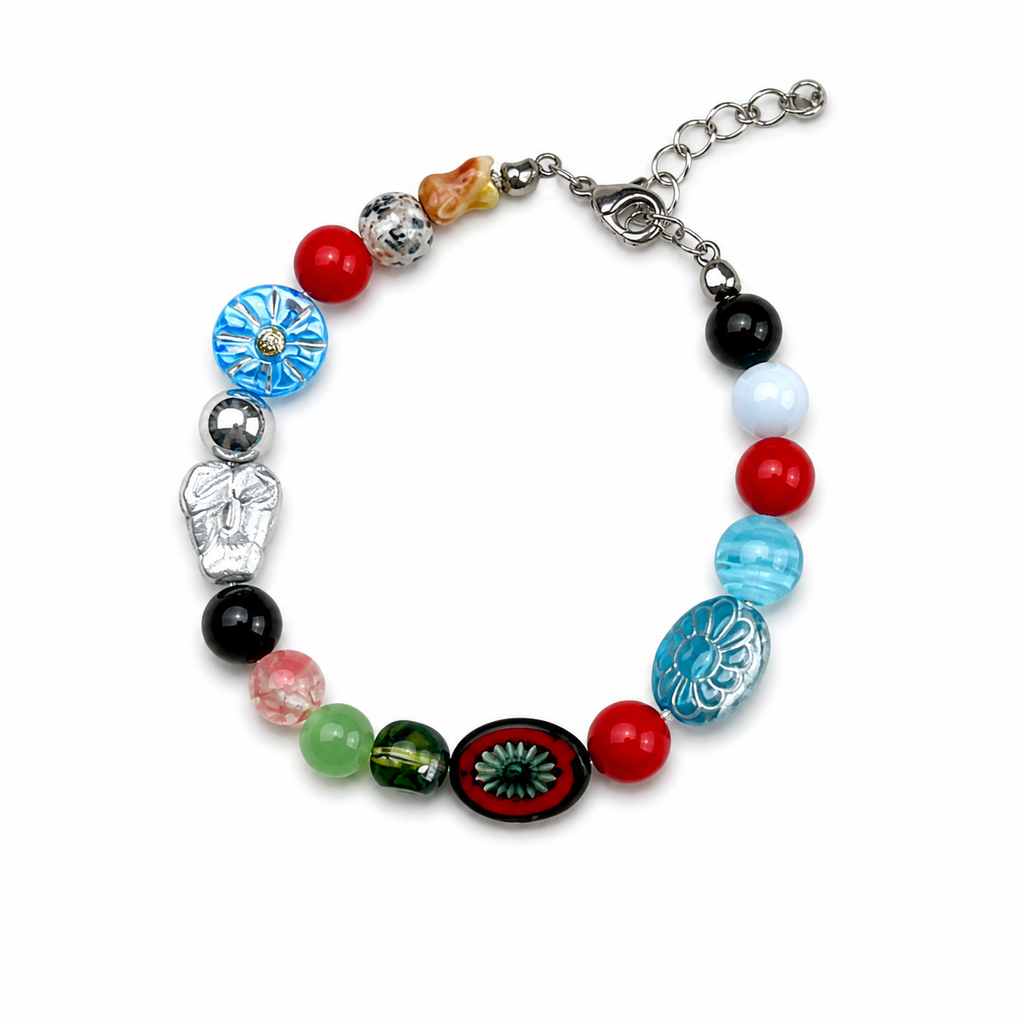 Don't Be Dumb beaded bracelet on white background