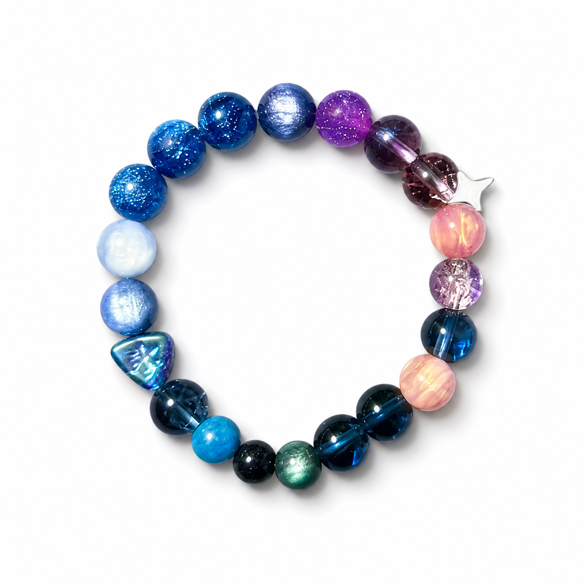 Euphoria Labrinth beaded bracelet on a white background