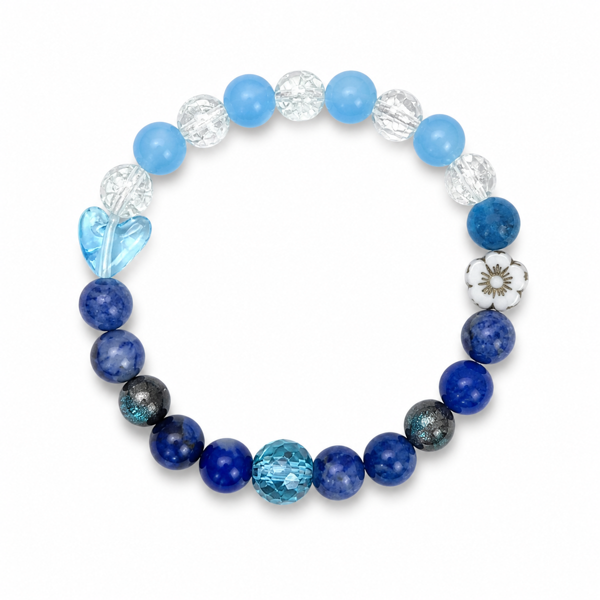 SOS SZA beaded bracelet on a white background